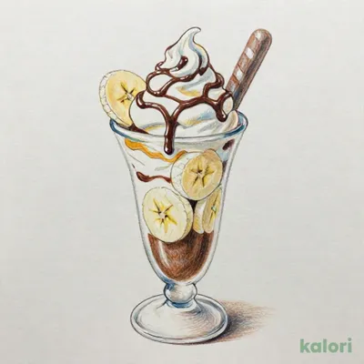 チョコバナナのソフトクリームパフェ