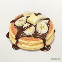 チョコバナナのホットケーキ