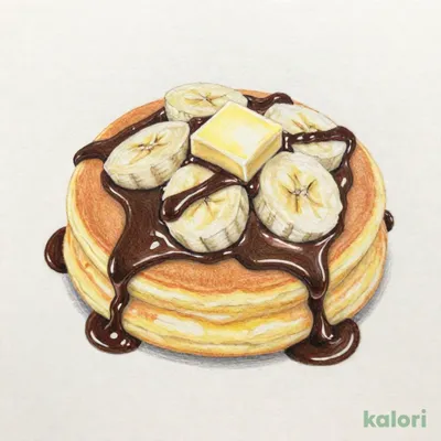 チョコバナナのホットケーキ