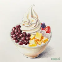フルーツソフトクリームあんみつ