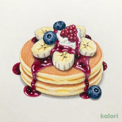 ベリーとバナナのホットケーキ
