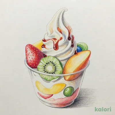 彩りフルーツのソフトクリームパフェ