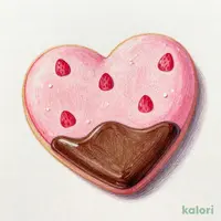 ８枚ハートクッキー（ストロベリーチョコ）