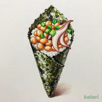 イカ納豆手巻(ネギ有)