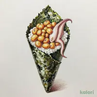 Squid and Natto Hand Roll (without Green Onion)