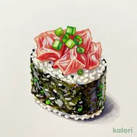Fatty Tuna Hand Roll with Green Onion