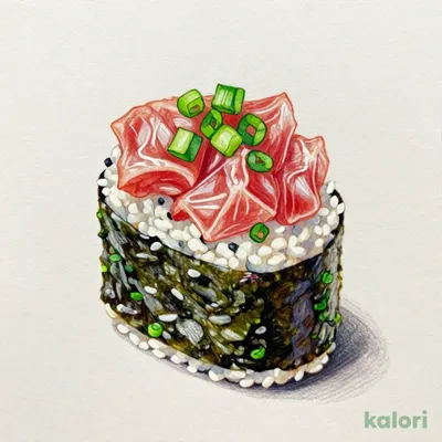 Fatty Tuna Hand Roll with Green Onion