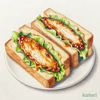 ありたどり照り焼きチキンとハニーマスタードのサンドウィッチ