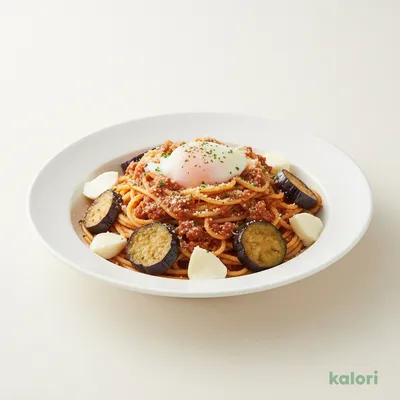 Eggplant and Mozzarella Cheese Carbonara Meat Sauce