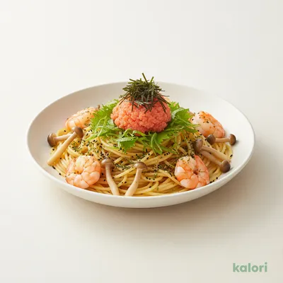 Spicy Cod Roe, Shrimp, and Shimeji with Perilla Flavor