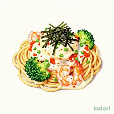 Cream Sauce with Mentaiko, Shrimp, and Broccoli