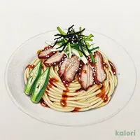 Cold Pork Shabu and Aromatic Vegetable Pasta with Grated Radish and Golden Sesame
