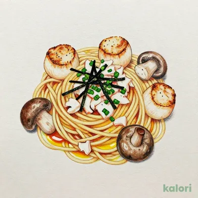 具だくさん!!カニと帆立と4種きのこのペペロンチーノ