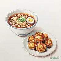 から揚げユーリンチ風とらーめんのセット（しょうゆ）