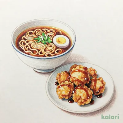 から揚げユーリンチ風とらーめんのセット（しょうゆ）