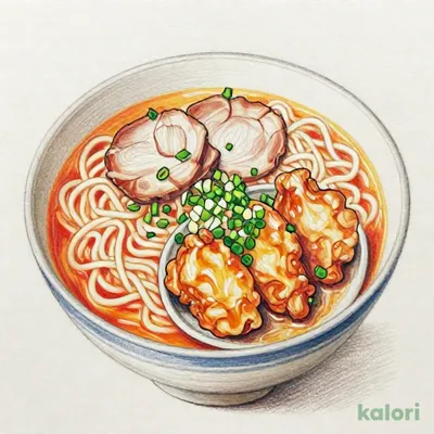 から揚げユーリンチ風とらーめんのセット（旨辛とんこつ）