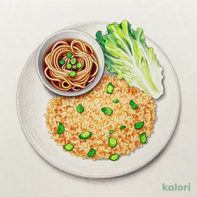 レタスチャーハンとらーめんのセット（ざるらーめん）