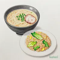 レタスチャーハンとらーめんのセット（とんこつ）