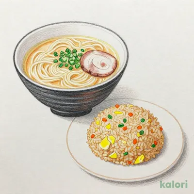 五目チャーハンとらーめんのセット（とんこつ）