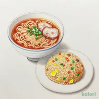 五目チャーハンとらーめんのセット（旨辛しょうゆ）