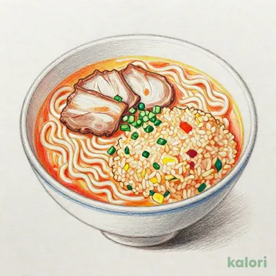五目チャーハンとらーめんのセット（旨辛とんこつ）