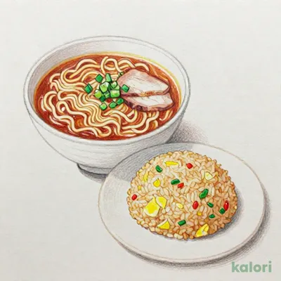五目チャーハンとらーめんのセット（旨辛みそ）