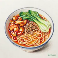 具だくさん八宝菜とらーめんのセット（タンタンめん）