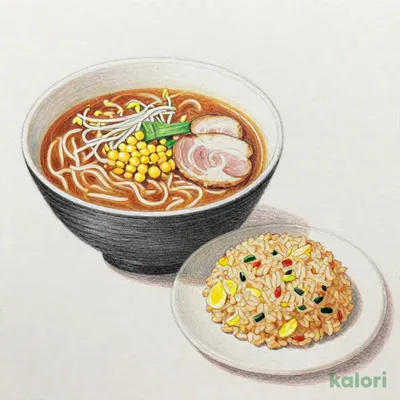新満腹セット（五目チャーハンとみそらーめん）