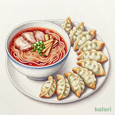 浜松餃子とらーめんのセット（旨辛しょうゆ）