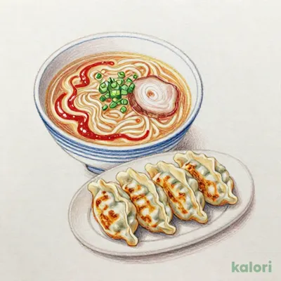 浜松餃子とらーめんのセット（旨辛とんこつ）