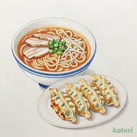 浜松餃子とらーめんのセット（旨辛みそ）