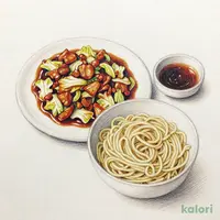 豚肉とキャベツのホイコーローとらーめんのセット（ざるらーめん）