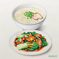 豚肉とキャベツのホイコーローとらーめんのセット（とんこつ）