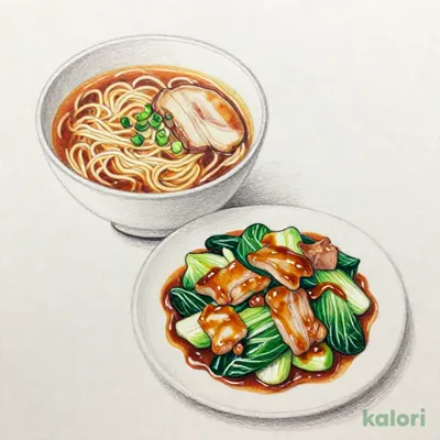 豚肉とキャベツのホイコーローとらーめんのセット（みそ）
