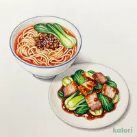 豚肉とキャベツのホイコーローとらーめんのセット(タンタンめん)