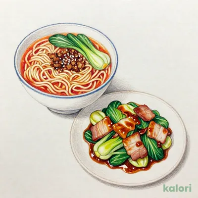 豚肉とキャベツのホイコーローとらーめんのセット（タンタンめん）