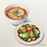 豚肉とキャベツのホイコーローとらーめんのセット（旨辛しょうゆ）