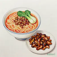豚肉のバーベキューソース炒めとらーめんのセット(タンタンめん)