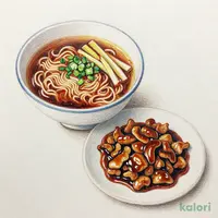 豚肉のバーベキューソース炒めとらーめんのセット（旨辛しょうゆ）