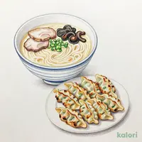餃子とらーめんのセット（とんこつ）
