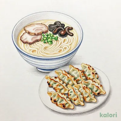 餃子とらーめんのセット（とんこつ）