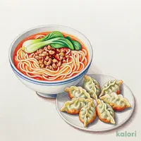 餃子とらーめんのセット（タンタンめん）