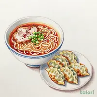 餃子とらーめんのセット（旨辛しょうゆ）