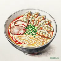 餃子とらーめんのセット（旨辛とんこつ）