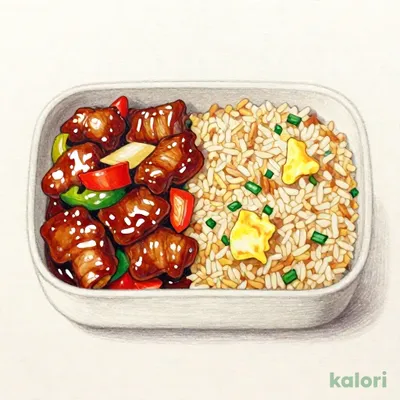 黒酢酢豚＆チャーハン弁当