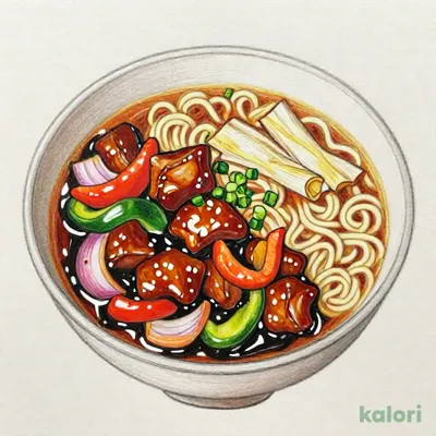 たっぷり黒酢酢豚とらーめんのセット（みそ）