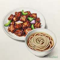 たっぷり黒酢酢豚とらーめんのーセット（濃厚つけめん）