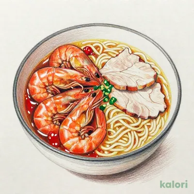 ぷりぷりエビのチリソースとらーめんのセット（とんこつ）