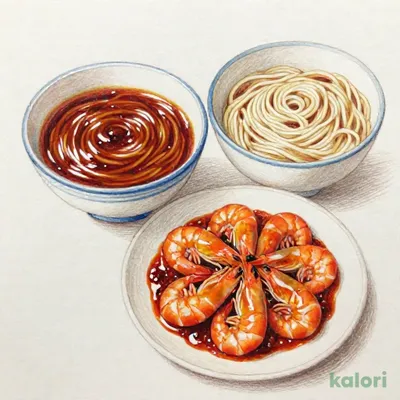ぷりぷりエビのチリソースとらーめんのーセット（濃厚つけめん）