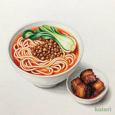 豚の角煮とらーめんのセット（タンタンめん）